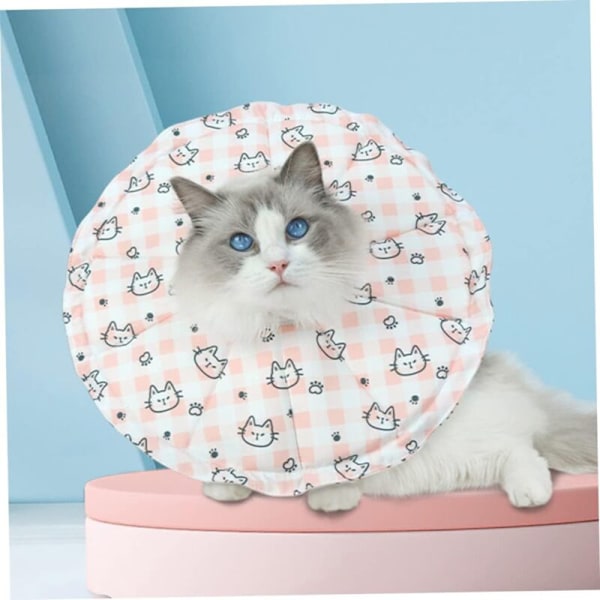 Justerbart Katt Halsband Mjukt Anti-slick Katt Halsband Justerbart Skyddande Katt Halsband Efter Operation och Skada (Optimal Halsomkrets 12-25（S）)