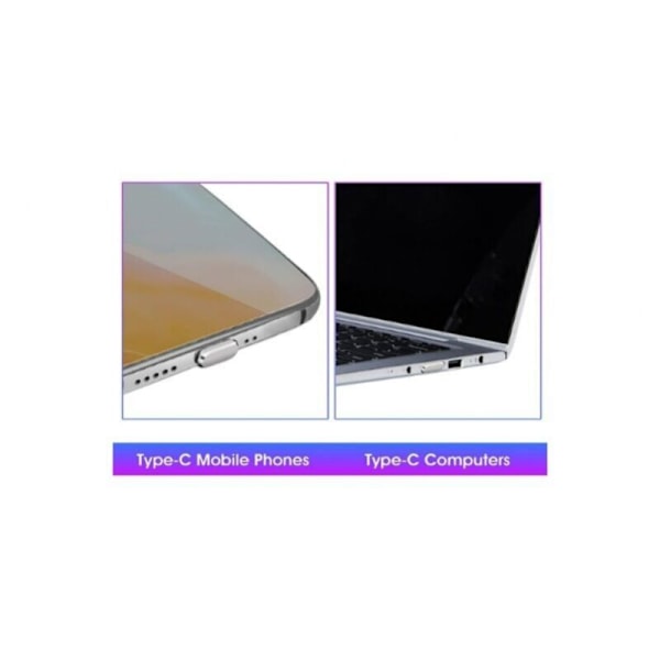 Set med 6 svarta dammskydd typ C i aluminiumlegering USB C anti-damm för typ C-laddning för smartphone och laptop
