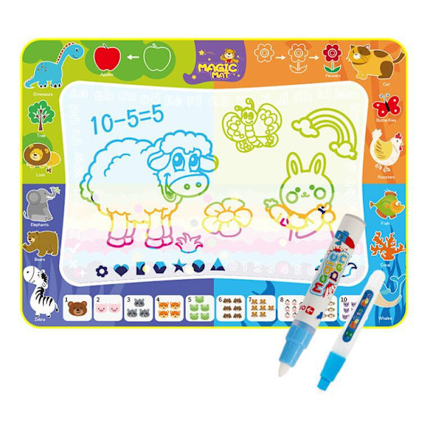 Vann Doodle Matte - Barn Maling Skrive Farge Doodle Tegne Matte Leke Ta Med Magiske Penner Utdanningsleker for Alder 2 3 4 5 6 7 År Gamle Jenter Gutter Alder