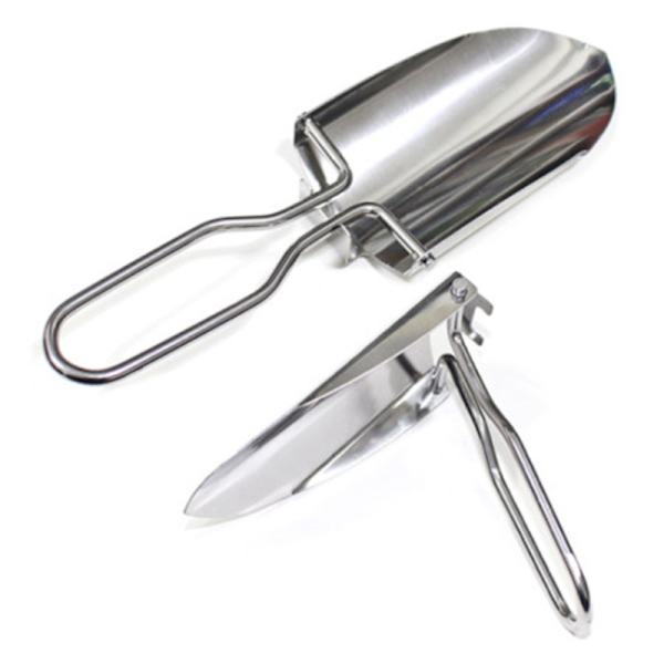 Sammenleggbar spade, 2 stk hageverktøy, rustfritt stål hagespade, hageplantere med 2 bæreposer, sammenleggbar spade