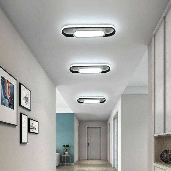 Moderne LED-taklampe, 24W 1800LM rektangulær taklampe, kaldt hvitt lys 6000K akryl taklampe for stue, soverom, kjøkken, gang