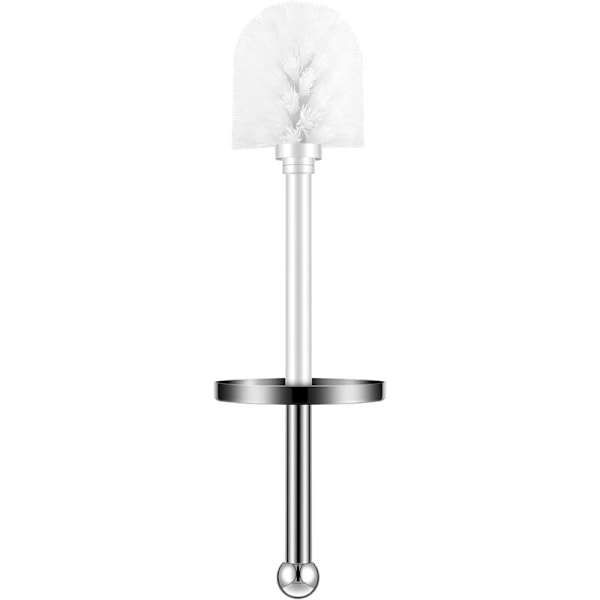 WC-borste med kromad hållare, rostfritt stål, tvättbara plastkomponenter, elegant, silverfärg