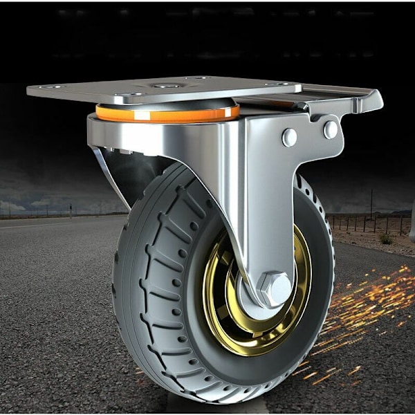 Universelle 3-tommers hjul uten bremser Lydløs vogn universelle hjul svingbare industrielle plater transporthjul for møbler