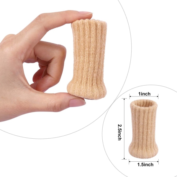 24 stk. Stolesokker i Khaki til Stoleben, Møbelben, Skridsikre Puder til Stoleben med 4\"-7cm\" Diameter
