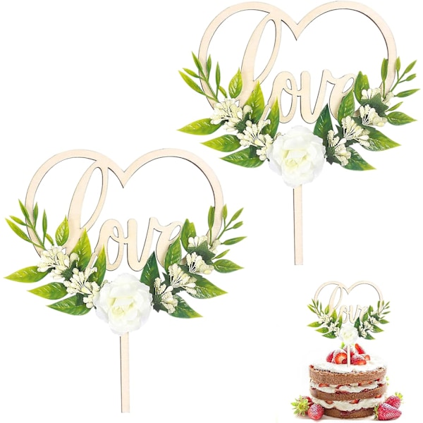 2 stk hjerte bryllup kake topper fest tre hjerte kjærlighet kake topper bursdag kake topper hjerte bokstav kjærlighet kake topper dekorasjon kake tilbehør