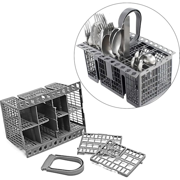 Korg med universalbestick stor modell för Hotpoint diskmaskin 99673-8729, C00257140, C00386607, grå