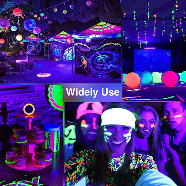 Sort UV-lys 48 W 72 RGB LED til scenebelysning, scenebelysning til galleri, kirke, bryllup, fødselsdagsfest