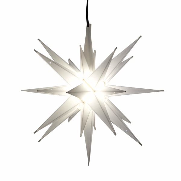 14\" LED Moravian Star Tree Topper - Lysende hvit juletre stjernetopp - (Hvit LED)