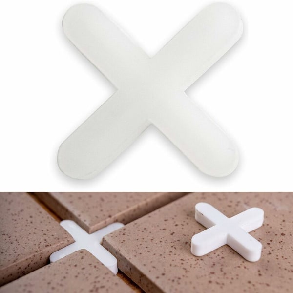 Fliser, 3 mm tykke, 1000 stk., kryssede fuger for jevn avstand ved flislegging, kryssøkene kan kobles sammen, 1000 x Kryssflis,