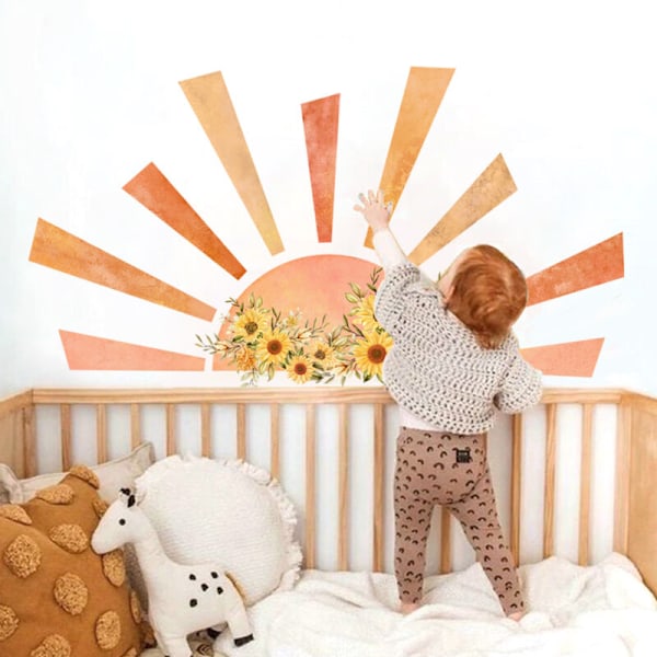 Solros väggdekor boho sol väggdekor barnrum väggdekor flickrum väggdekor babyrum sovrum väggdekoration