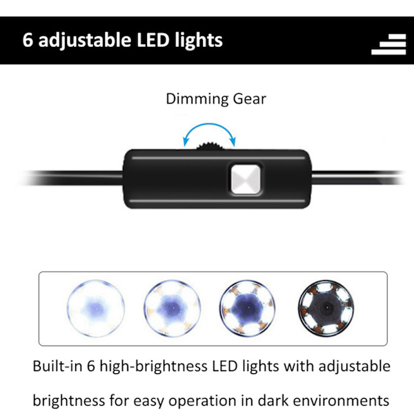 7mm 3-i-1 Boreskop Inspektionskamera för Android USB Typ-C-gränssnitt, Rör Sänka Avloppsrör Kamera med 6 Justerbara LED-lampor, IP67 Vattentät B