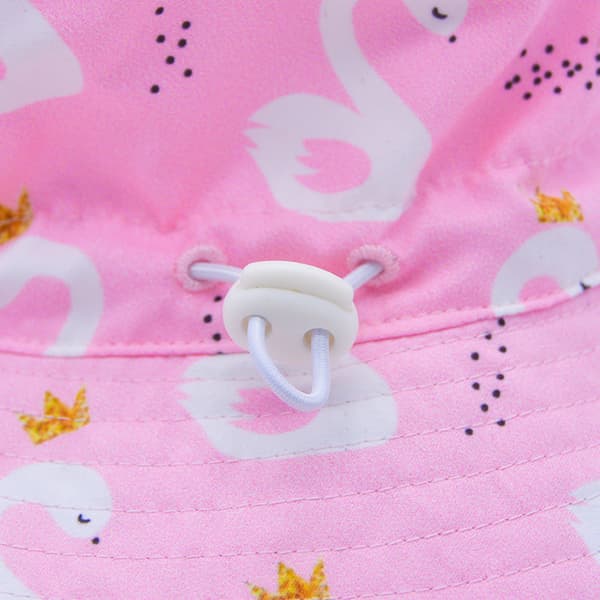 48cm flicka Anti-UV barn solhatt barn bred brätte poolhatt med justerbar hakrem