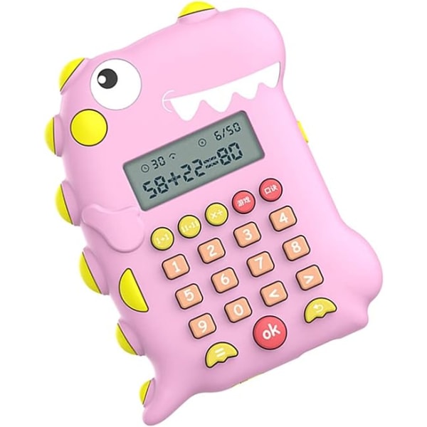 Kids Calculator, Pink Dinosaur Shape Calculator, Math Game Smart Learning Calculator, Office Pocket Calculator