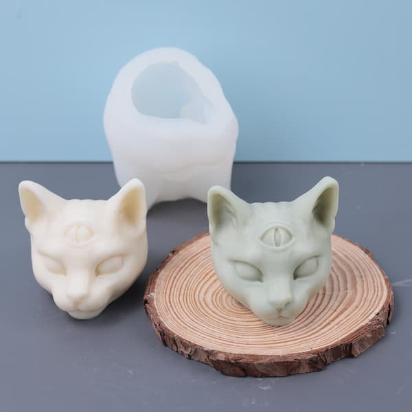 Treøyet katt stearinlysform egnet for dekorative DIY-gaver