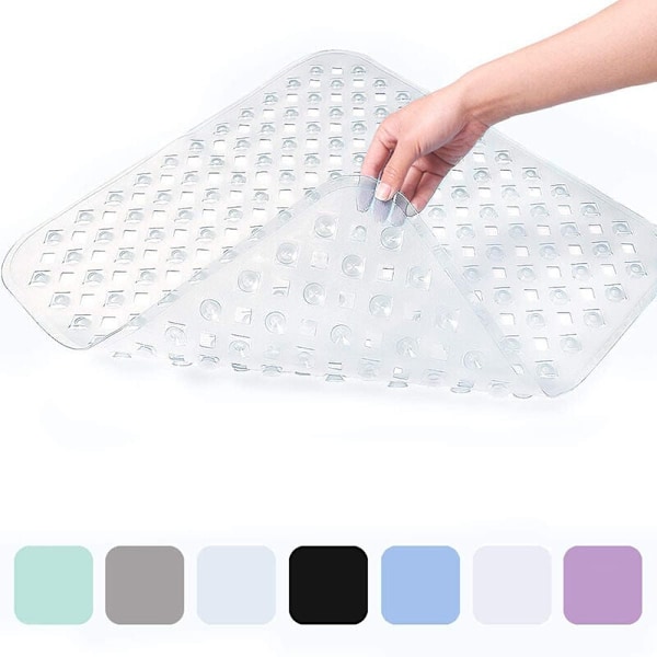 (Transparent vit) halkfri duschmatta för känslig hud 53x53cm, utan BPA, halkfri duschmatta, tvättbara badrumsmattor