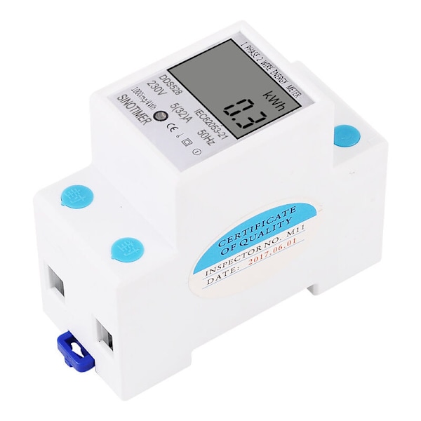 DDS528 Multifunktionell intelligent digital display Effekt 230V enfas skenmonterad wattimmemätare