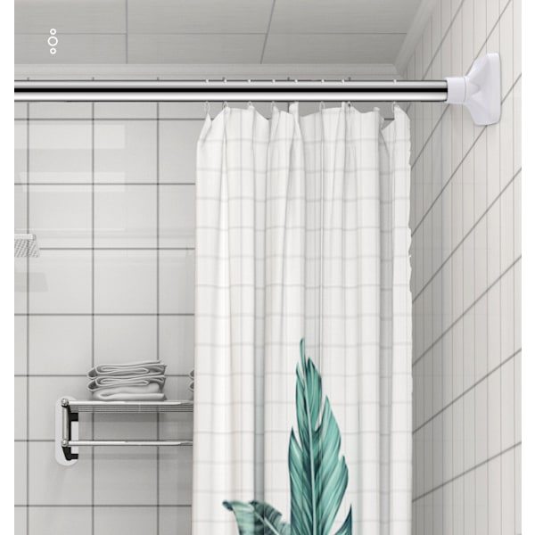 Rustfrit bruseforhængsstang Teleskopstang Badeværelse Toilet Dør Gardinstang(Tyk Tyk Diameter 25.90-160CM)