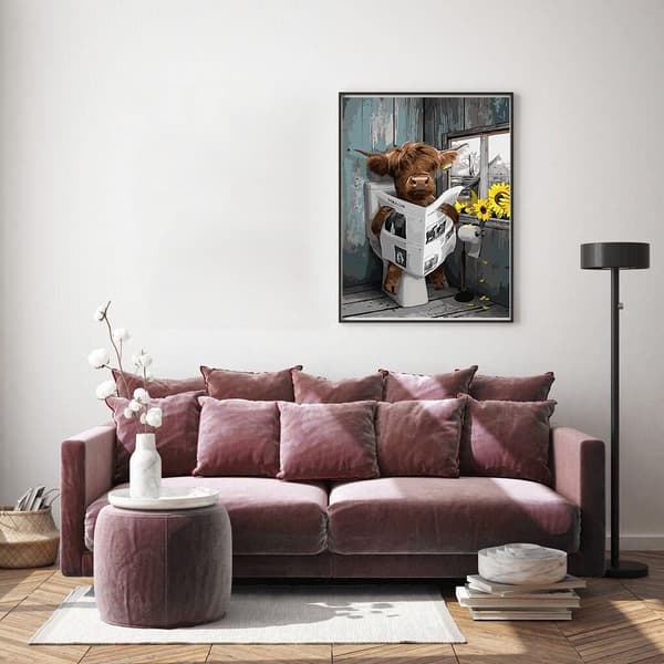 Diamantmålning Konstset, 5D Diamantmålning Set för Vuxna, Ko Målning Bilder Konst Hem Väggdekor 30 × 40cm