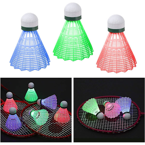 Badmintonboll, 4 LED Badmintonfjäderboll, Fjäder Nylon Fjäderbollar, Flerfärgad Hög Hastighet Med Stabilitet Och Hållbarhet För Inomhus Och Utomhus