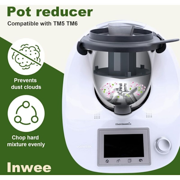 Skålreduktion til Thermomix, Blender Skål Divider Kompatibel med Thermomix TM5, TM6, Reducer, Hak og Forebyg Sprøjt for Køkken Tilbehør Værktøjer