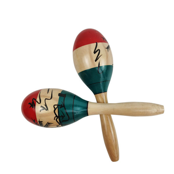 Store farverige træ Rumba Shakers Rasle håndhammer Sand Percussion Big Musical Instrument med Salsa Rhythm til fest, spil (farverig)