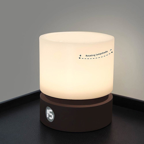 Kreativ enkel cylindrisk timer nattlampa, dimbar LED-sänglampa, uppladdningsbar, batteridriven