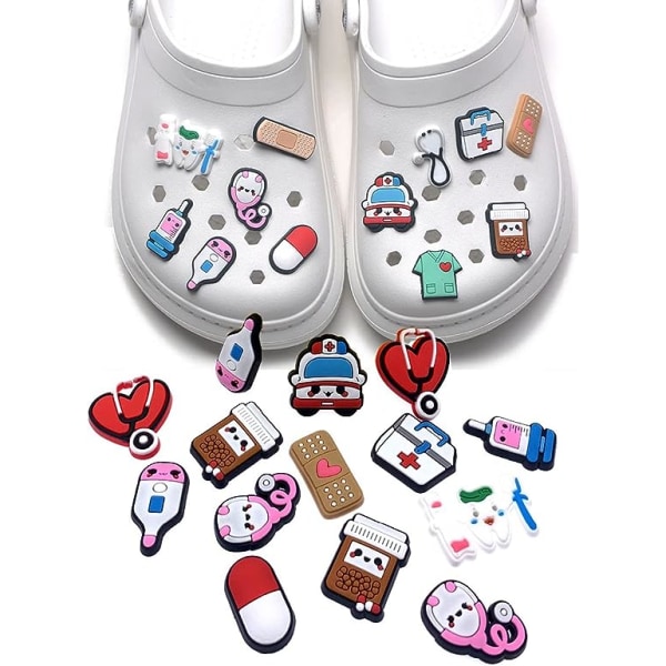 27 delar sjuksköterska skonålar, animerade smycken DIY skodekoration, PV