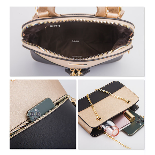Fashion Dam Läder Ryggsäck Kvinnor Axelväska Crossbody Väska Set Läder Tote Väska Korthållare Present till Kvinnor(vit pulver)