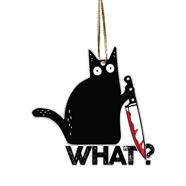 8 cm svart katt julepynt - Julepynt til katt - Henges i juletreet - Topper juletreet (svart katt)