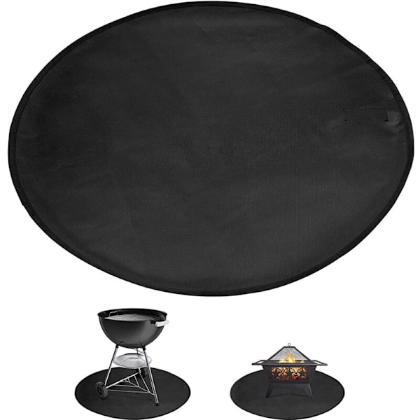 91,4 cm brazier tepper under grillen, brannsikker matte for vedovn, beskytter gresset mot glør, varmeisolerende pute for