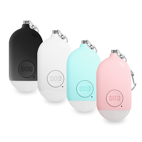 130dB USB-ladattava hätätilanteen itsepuolustusavainhälytin turvalaitteella SOS-hälytyspanikpainike LED-taskulamppu（vaaleanpunainen）