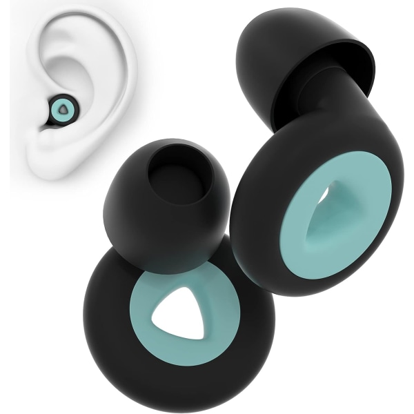 Earplugs for Sleeping - 1 Pair 27dB Noise Canceling Plugs, Reusable Silicone Hearing Protection, Earplugs for Sleeping