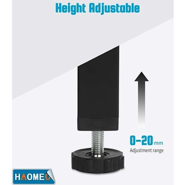 Fødder til lamelbund, universal højde: 35cm (+2cm) Justerbar, 15-35cm i 3x3cm til rammer med bolt M8 × 60mm （4 stk）