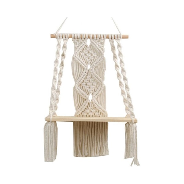 Boho makramé väggbonad makramé hylla vävd väggdekoration tofs gobeläng vägghylla bomullsrep gobeläng