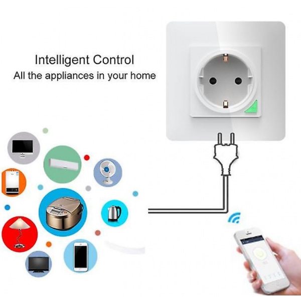 Socket-16A hjem 2 huller tysk stil 86 timing vægstik trådløs intelligent europæisk standard wifi-stik