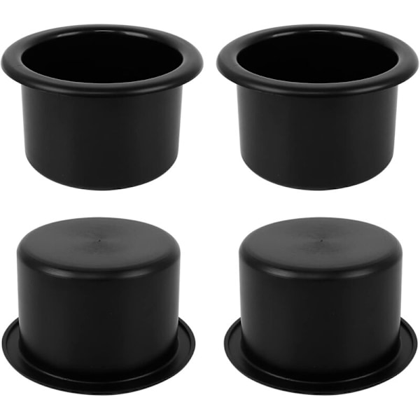 4 st Mugghållare, Dryckeshållare Svart Universal Mugghållare för Bil Båt Soffa Marin Husbil Yacht (Innerdiameter: 8,5 cm)