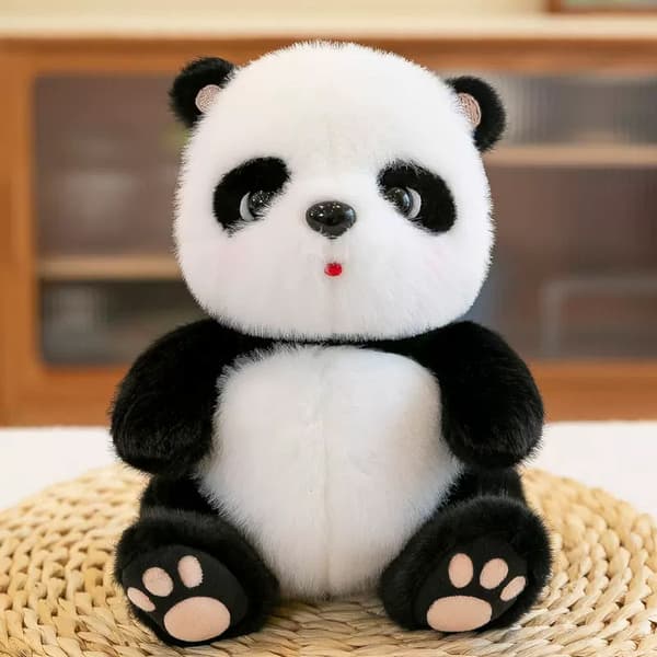 Baby dukke sidder model 45cm imiterer den søde panda dukke