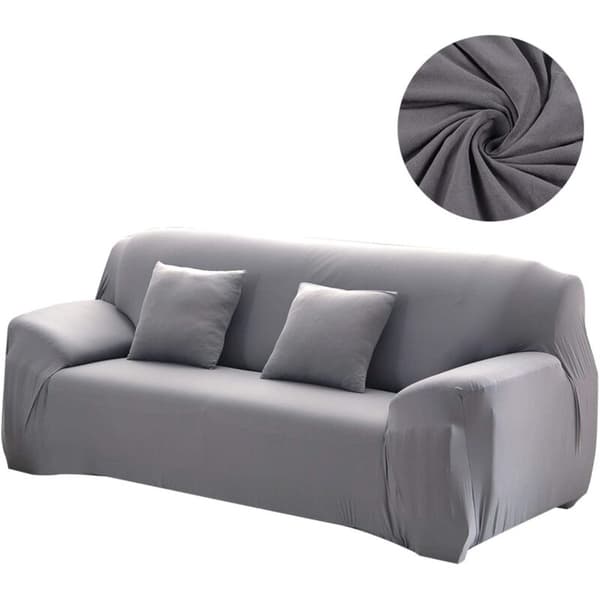3-sits Sofföverdrag med Stretch Armstöd - Sofföverdrag för Vardagsrum Sovrum - GRÅ - 235-300cm