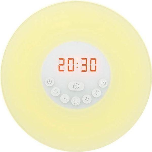 Ljusstark \"Wake-Up\" väckarklockradio med naturliga ljud