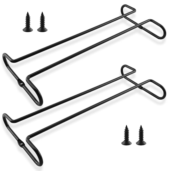 2-pack hållare för vinglas, 10,3 tum, metall, hängande vinglasställ under skåp, vinglasställ för kök, B
