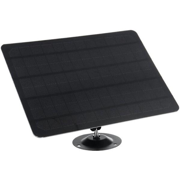 10W 5V 2000mAh Micro USB Solpanel 360 Graders Rotation Vandtæt Vægmontering Monokrystallinsk Silicium Solpanel til USB Kamera Sort