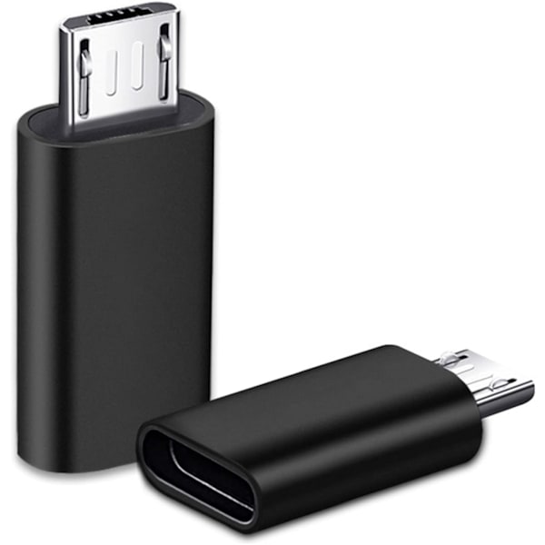 2 stk USB C-adapter, Micro USB til USB C-adapter, USB C til Micro USB-kontakt-adapter, Type C hunn Micro USB hann-kontakt-adapter for PC, Gal
