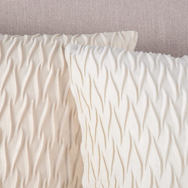 Hvid 45x45cm 2 stk. Blød fløjls dekorativ pudebetræk Luksus sofa soveværelse