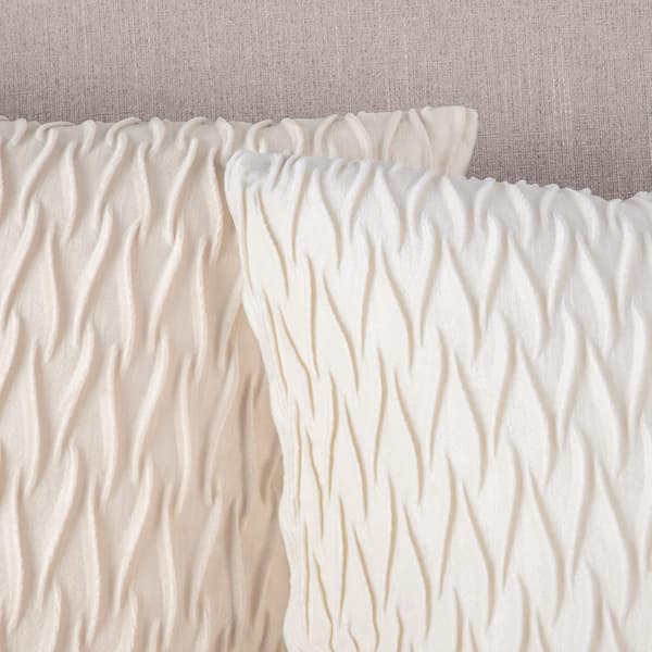Vit 45x45cm 2-pack Mjuk Sammetsdekorativ Kuddfodral Lyxig Soffa Sovrum