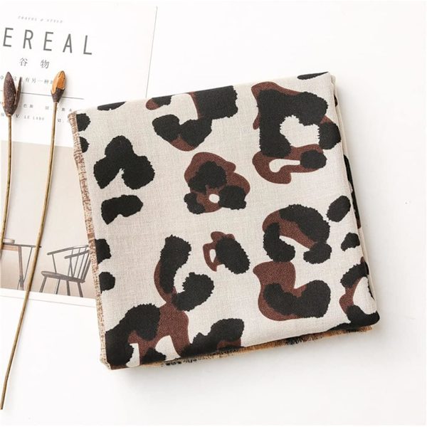 Leopard print patchwork kvast tørklæde tørklæde til kvinder