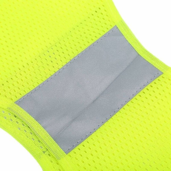 Reflekterande löparväst, fluorescerande gul justerbar storlek hög synbarhetsväst för säkerhet vid nattlöpning med XL-fickor