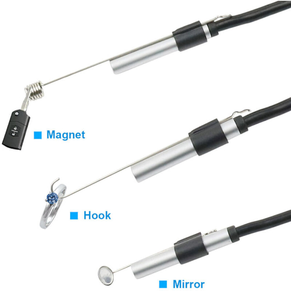 3-i-1 USB 2.0 USB Inspeksjons Endoskopisk Inspeksjonskamera Type-C 5.5 mm med 6 integrerte justerbare LED-lys og vanntett 20 m IP67 Vanntett f