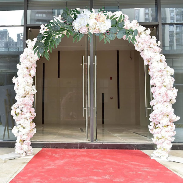 2 Pakke Kunstige Peon Garlander for Bryllupsbuer, Eukalyptusblomster, Bryllupsdekorasjoner, Blomsterbuer, Bryllupsdekorasjoner for Seremoni