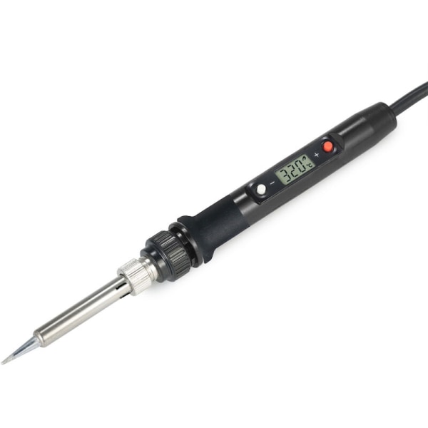 80W Professional LCD Digital Adjustable Temperature Electric Soldering Iron Tool Lead Free Mini Soldering Station, 220V Black