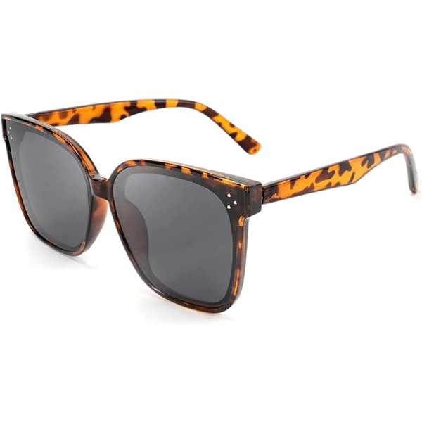(brunt leopard print) oversized firkantede retro polariserede solbriller til kvinder og mænd i enkel stil